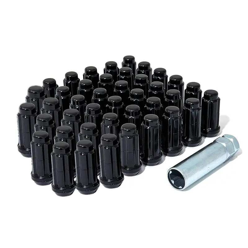14X1.5 Gorilla Automotive Black Spline 40 Lug Kit With Key 1