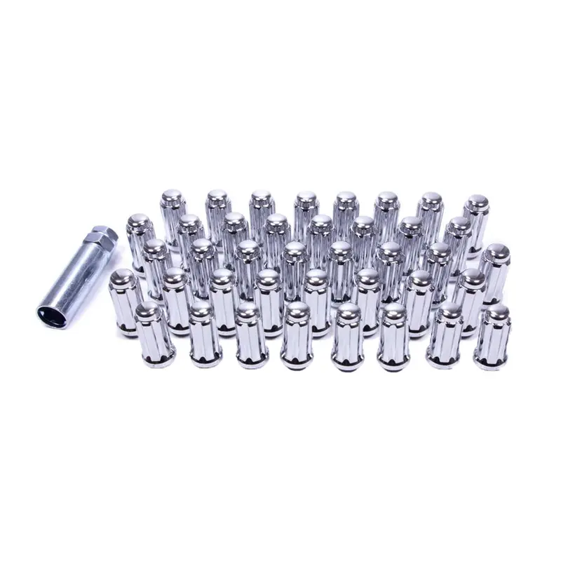 14X1.5 Gorilla Automotive Chrome Spline 40 Lug Kit With Key 1