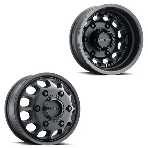 16X5.5 Method Mr901 Sprinter Dually Matte Black Wheels 6X205 Set Of 4 (Valve Extensions Included) Fits Stock Up To 235 Tire 1