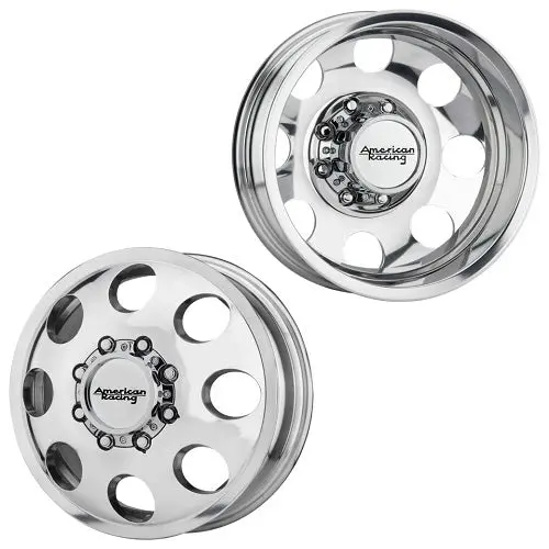 16X6 American Racing Ar204 Polished Pre-11 Gm Pre-19 Dodge Pre-99 Ford Dually Wheels 8X6.5 Set Of 4 (Fits Stock Tire Sizing) 1