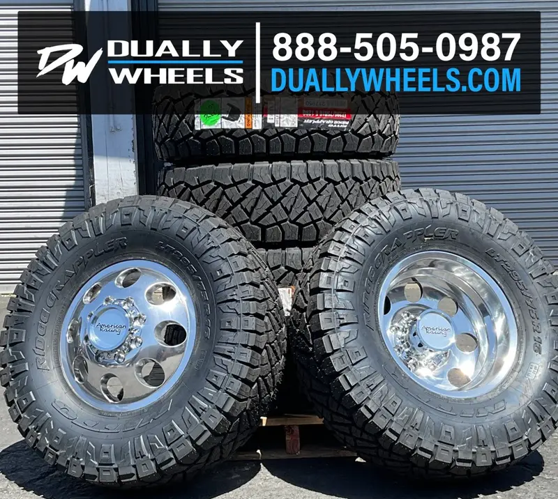 16X6 American Racing Ar204 Polished Pre-11 Gm Pre-19 Dodge Pre-99 Ford Dually Wheels 8X6.5 Set Of 4 (Fits Stock Tire Sizing) 2