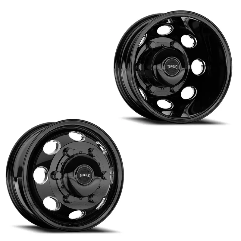 16X6 Torque Tw512c Revolver Gloss Black Milled Ford Transit Hd Dually Wheels 6X180 Set Of 4 (Fits Stock Tire Sizing) 1