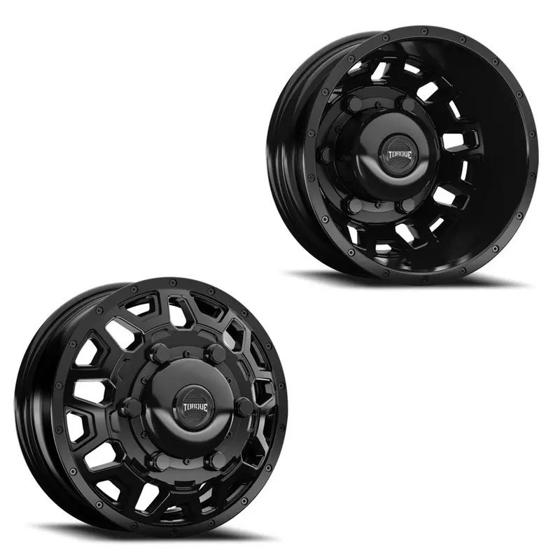 16X6 Torque Tw514c Rush Satin Black Ford Transit Hd Dually Wheels 6X180 Set Of 4 (Fits Stock Tire Sizing) 1