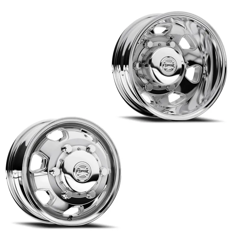 16X6 Torque Tw537c Rodeo Polished Sprinter Dually Wheels 6X205 Set Of 4 (Fits Stock Tire Sizing) 1