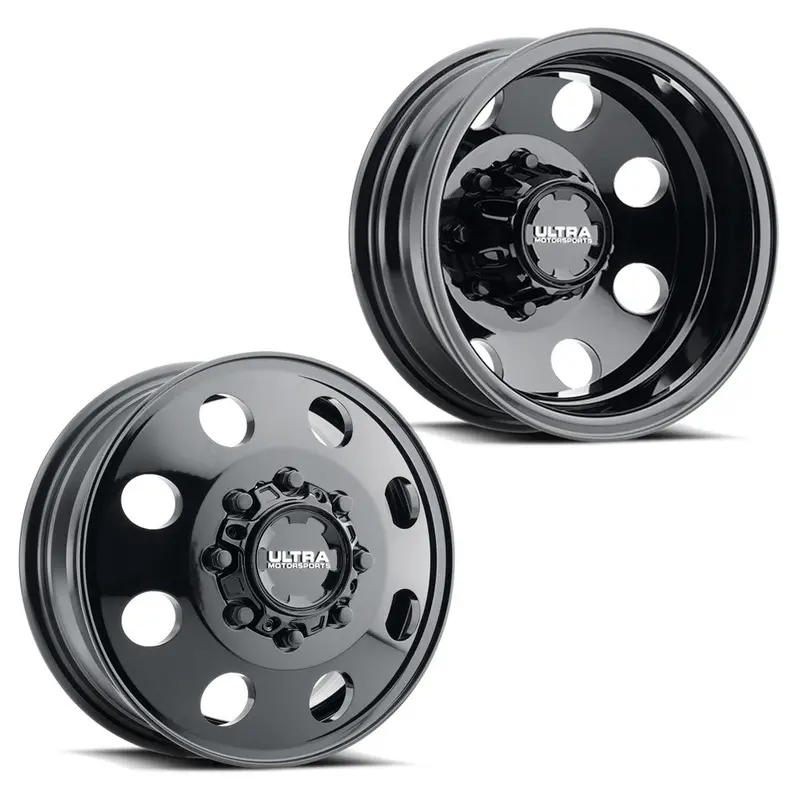 16X6 Ultra 002Bk Modular Black Pre-11 Gm Pre-19 Dodge Dually Wheels 8X6.5 Set Of 4 (Fits Stock Tire Sizing) 1
