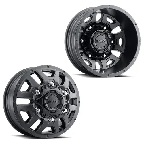16X6 Ultra 003Sb Hunter Satin Black Sprinter Dually Wheels 6X205 Set Of 4 (Fits Stock Tire Sizing) 1