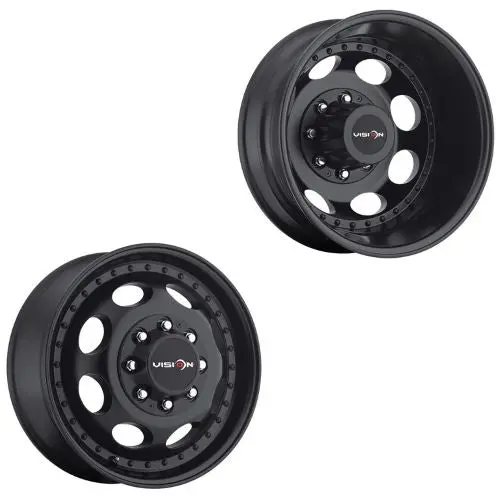 16X6 Vision 181 Hauler Dually Matte Black Pre-11 Gm Pre-19 Dodge Pre-99 Ford Wheels 8X6.5 Set Of 4 (Fits Stock Tire Sizing) 1