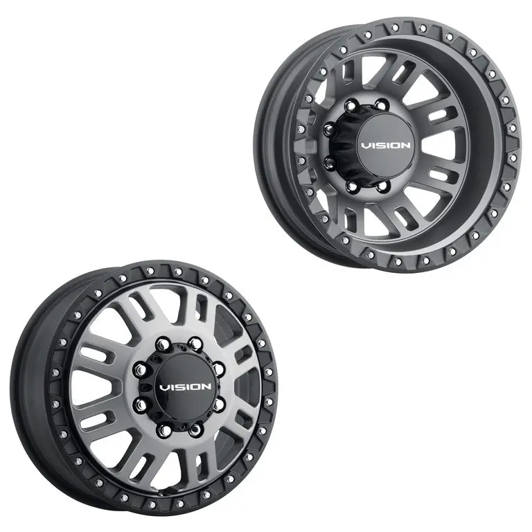 16X6 Vision 408 Manx 2 Dually Satin Grey 99-04 Ford Wheels 8X170 Set Of 4 (Fits Stock Tire Sizing) 1