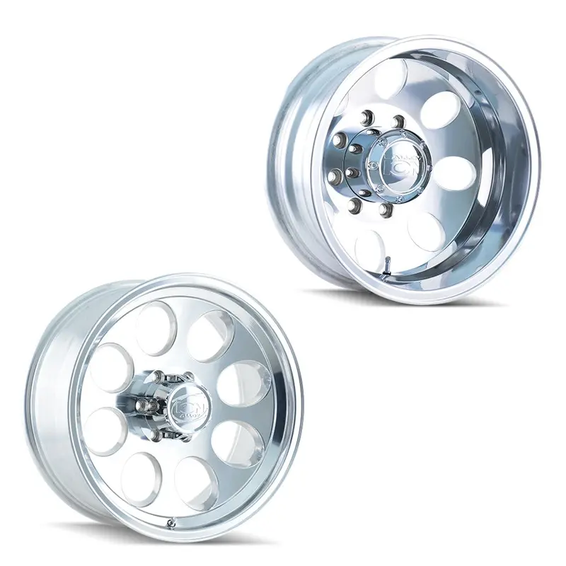 16X8 Ion 167 Polished Pre-11 Gm Pre-19 Dodge Dually Super Single Wheels 8X6.5 Set Of 4 (Fits Stock Tire Sizing) 1