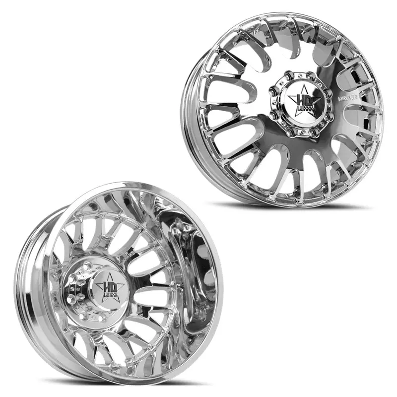 17X6.5 Luxxx Lhd34 Chrome 05-Up Ford 19-Up Dodge Dually Wheels 8X200 Set Of 4 (Fits Stock Tire Sizing) 1