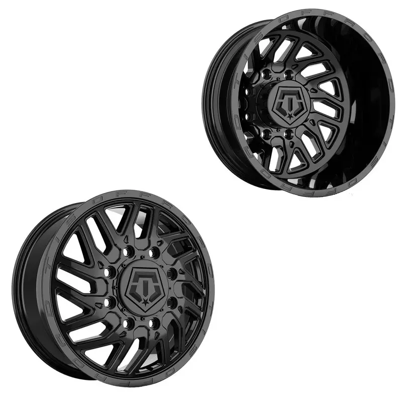 17X6.5 Tis 544B Gloss Black 11-Up Gm Dually Wheels 8X210 Set Of 4 (Fits Stock Tire Sizing) 1