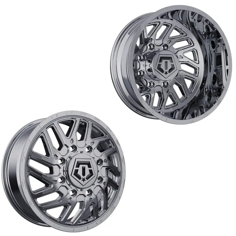 17X6.5 Tis 544C Chrome Plated Pre-11 Gm Pre-19 Dodge Dually Wheels 8X6.5 Set Of 4 (Fits Stock Tire Sizing) 1