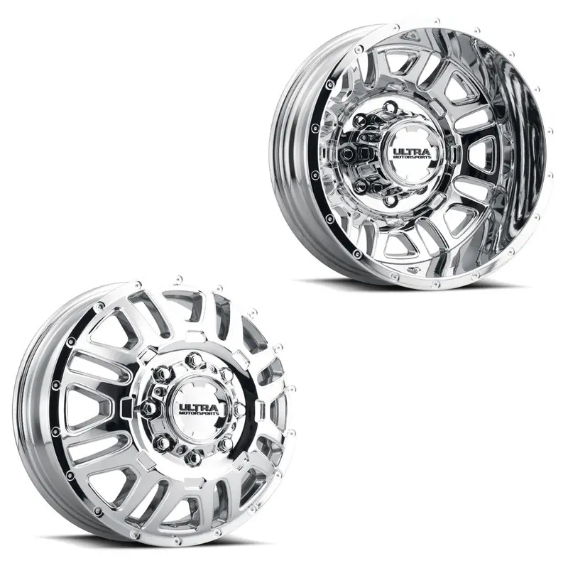 17X6.5 Ultra 003C Hunter Chrome Plated 11-Up Gm Dually Wheels 8X210 Set Of 4 (Fits Stock Tire Sizing) 1