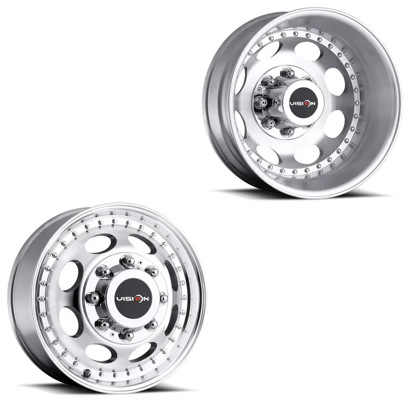 17X6.5 Vision 181 Hauler Machined 05-Up Ford 19-Up Dodge Dually Wheels 8X200 Set Of 4 (Fits Stock Tire Sizing) 1