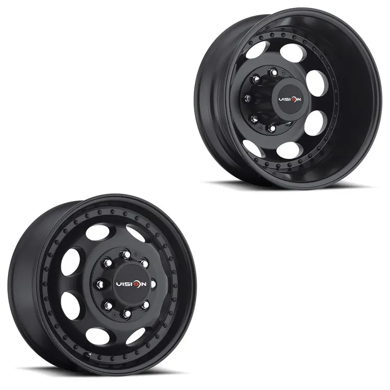 17X6.5 Vision 181 Hauler Matte Black 05-Up Ford 19-Up Dodge Dually Wheels 8X200 Set Of 4 (Fits Stock Tire Sizing) 1