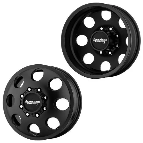 17X6 American Racing Ar204 Baja Black Pre-11 Gm Pre-19 Dodge Dually Wheels 8X6.5 Set Of 4 (Fits Stock Tire Sizing) 1