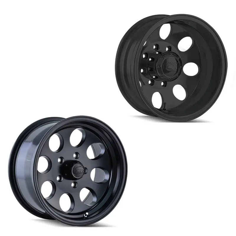 17X9 Ion 167 Matte Black Pre-11 Gm Pre-19 Dodge Dually Super Single Wheels 8X6.5 Set Of 4 (Fits Stock Tire Sizing) 1