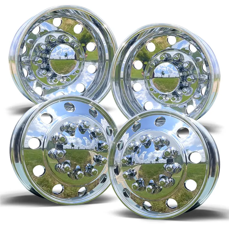 19.5X6.00 Northstar Mirror Polished Both Sides 10 Vent Hole Ram 4500/5500 (2012-Present) 4 Wheel Kit 2