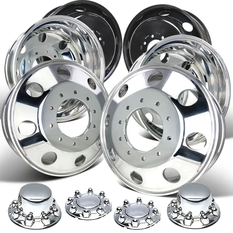 19.5X6.75 Northstar Mirror Polished 6-Wheel Kit – Fits 2012+ Ram 4500/5500 & 2005+ Ford F450/F550 (10X225mm) 1