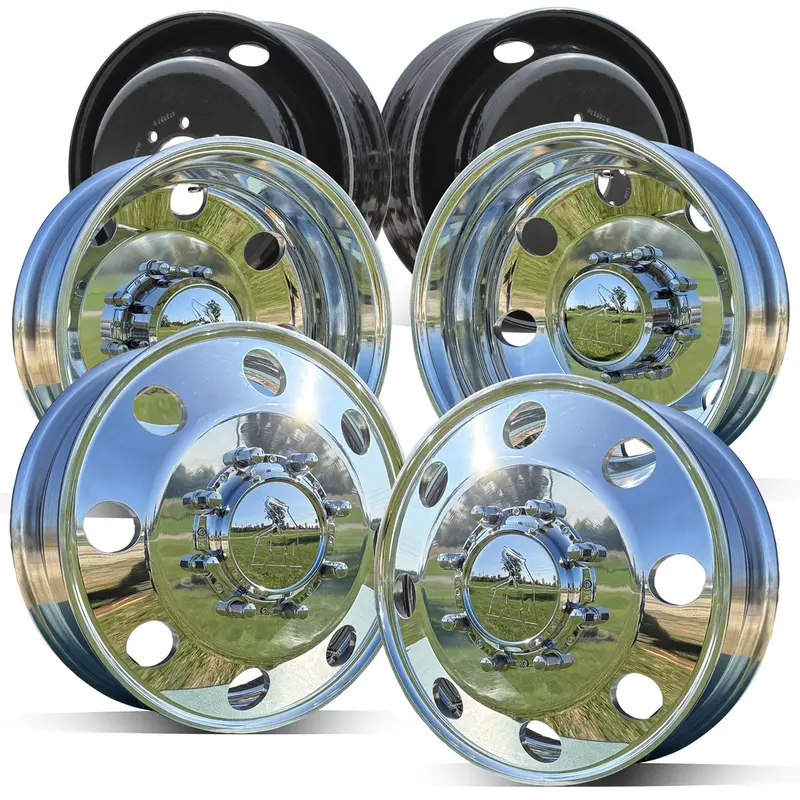 19.5X6.75 Northstar Mirror Polished Both Sides Dodge Ram 3500 8X200 Drw 6 Wheel Direct Bolt Kit (2019-Present) 1