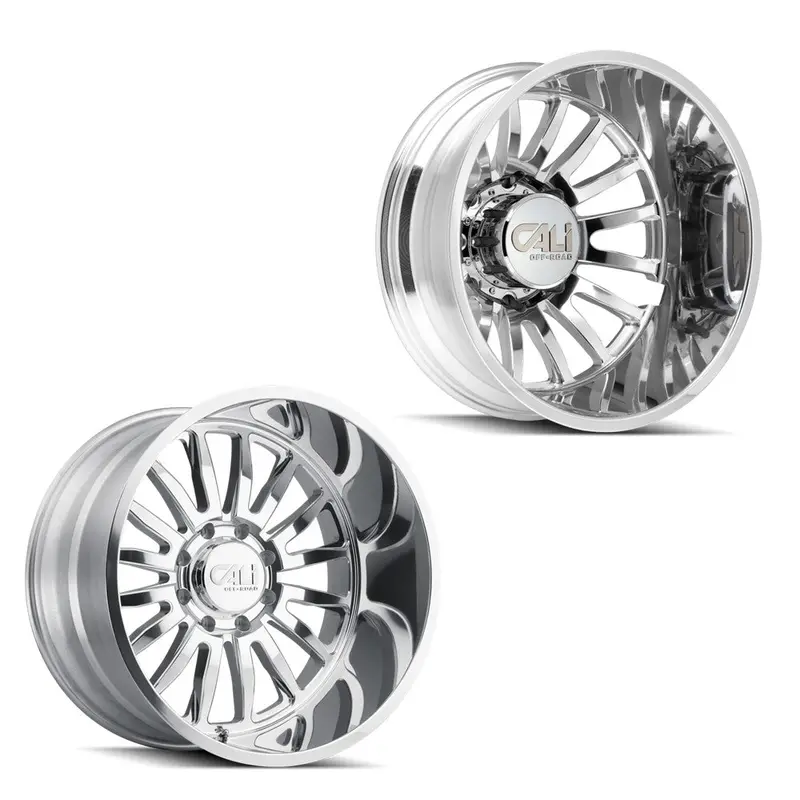 20X10 Cali Off-Road 9110D Summit Polished 19-Up Dodge Dually Super Single Wheels 8 Lug Set Of 6 (Fits Up To 12.50 Tire) 1