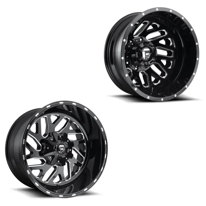 20X10 Fuel D581 Triton Gloss Black Milled Pre-11 Gm Dually Super Single Wheels 8X6.5 Set Of 6 (Fits Up To 13.50 Tire) 1