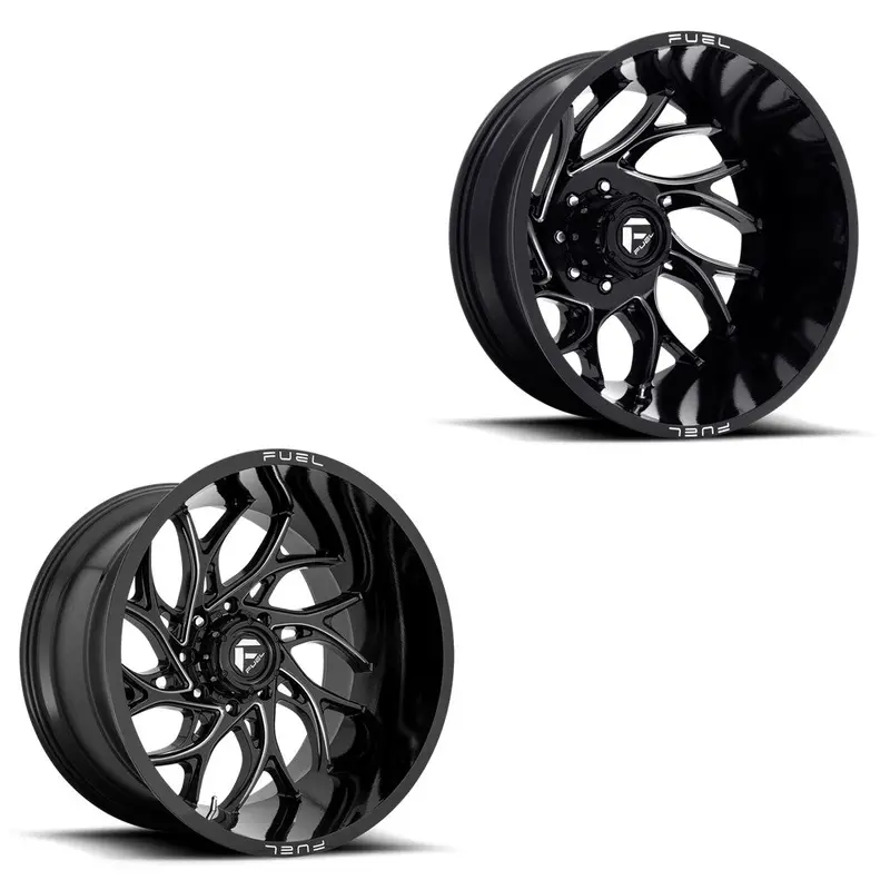 20X10 Fuel D741 Runner Gloss Black Milled Pre-19 Dodge Dually Super Single Wheels 8X6.5 Set Of 6 (Fits Up To 12.50 Tire) 1