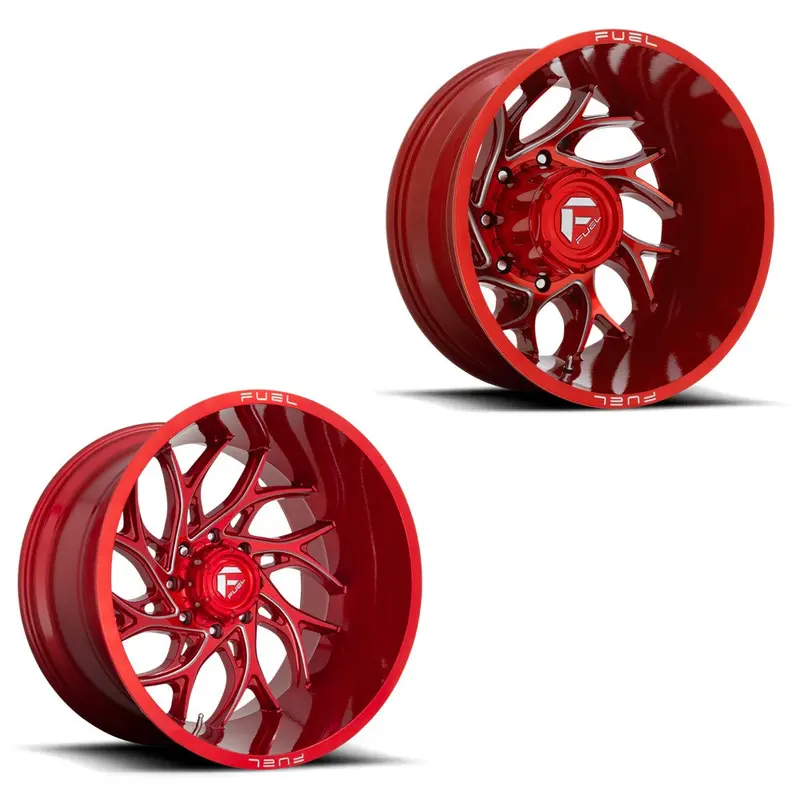 20X10 Fuel D742 Runner Candy Red Milled Pre-19 Dodge Dually Super Single Wheels 8X6.5 Set Of 6 (Fits Up To 12.50 Tire) 1