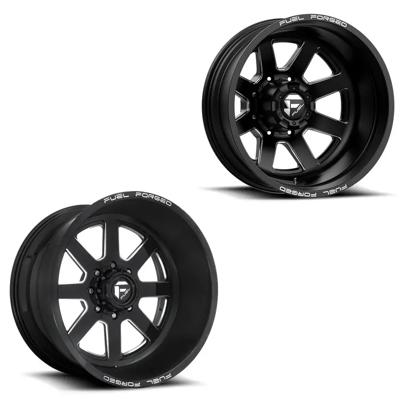 20X10 Fuel Forged Ff09d Matte Black Milled 05-Up Ford Dually Super Single Wheels 8 Lug Set Of 6 (Fits Up To 12.50 Tire) 1