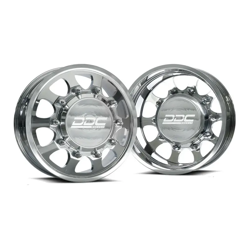 20X7.75 Ddc The Shield Polished Ford F-450/F-550 Dodge 4500/5500 Dually Wheels 10X225 Set Of 6 (Lug Nuts Included) Fits Stock Up To 285 Tire 1