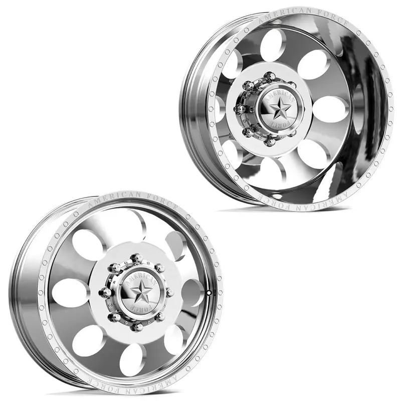 20X8.25 American Force Db01 Radial Polished Pre-99 Ford Dually Wheels 8X6.5 Set Of 6 (Fits Up To 12.50 Tire) 1