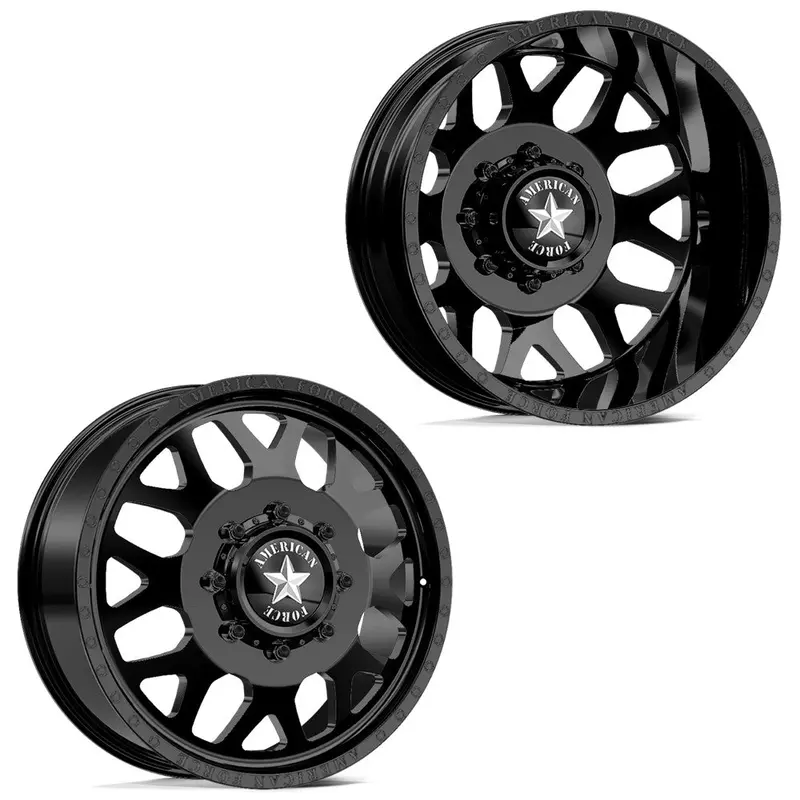 20X8.25 American Force Db03 Payload Black Pre-11 Gm Dually Wheels 8X6.5 Set Of 6 (Fits Up To 12.50 Tire) 1