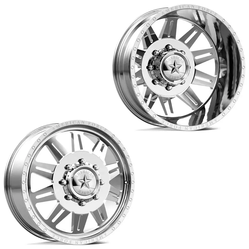 20X8.25 American Force Db04 Clutch Polished 11-Up Gm Dually Wheels 8X210 Set Of 6 (Fits Up To 12.50 Tire) 1