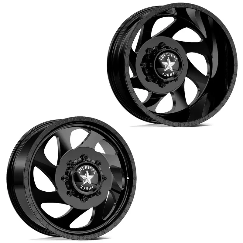 20X8.25 American Force Db05 Slab Black Pre-19 Dodge Dually Wheels 8X6.5 Set Of 6 (Fits Up To 12.50 Tire) 1