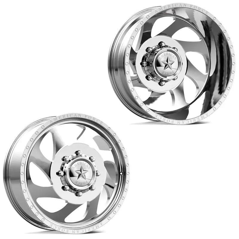 20X8.25 American Force Db05 Slab Polished 11-Up Gm Dually Wheels 8X210 Set Of 6 (Fits Up To 12.50 Tire) 1