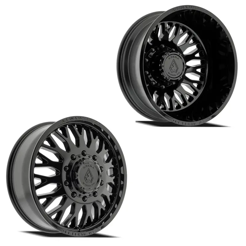 20X8.25 Arena A121 Monarch Glossy Black 05-Up Ford 19-Up Dodge Dually Wheels 8X200 Set Of 6 (Fits Up To 12.50 Tire) 1