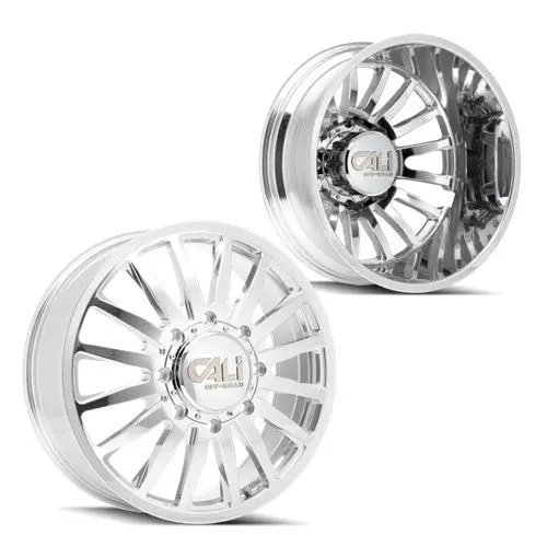 20X8.25 Cali Summit 9110D Polish/Milled 99-04 Ford Dually Wheels 8X170 Set Of 6 (Fits Up To 13.50 Tire) 1