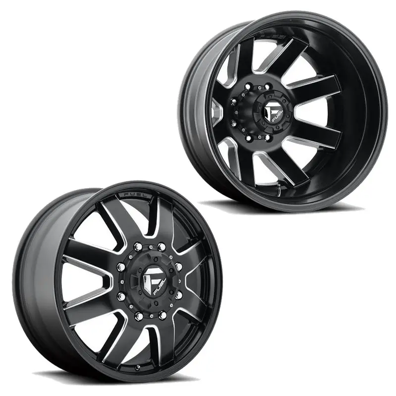 20X8.25 D538 Fuel Maverick Black Milled Pre-11 Gm Dually Wheels 8X6.5 Set Of 6 (Fits Up To 12.50 Tire) 1
