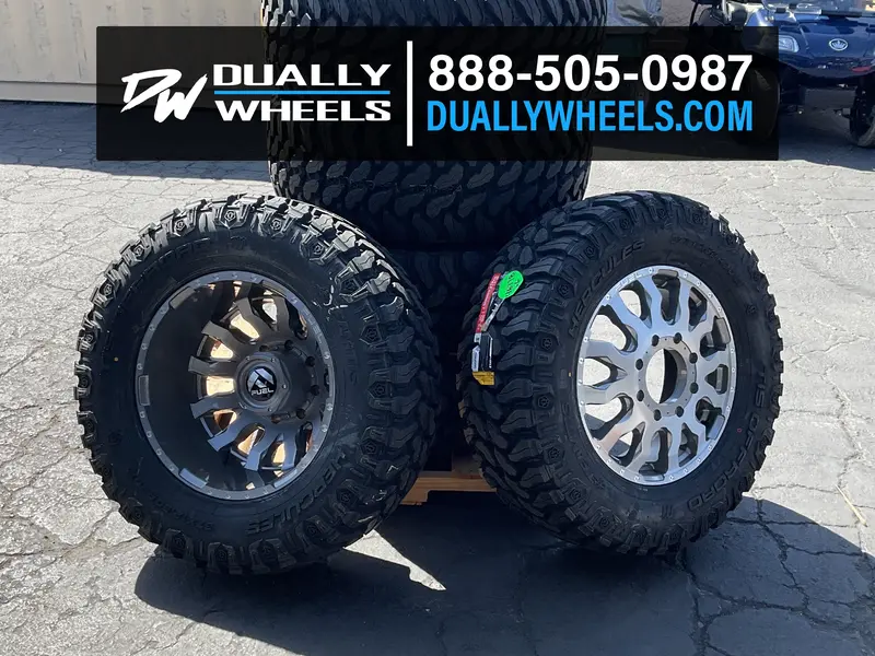 20X8.25 D693 Fuel Blitz Platinum 11-Up Gm Dually Wheels 8X210 Set Of 6 (Fits Up To 13.50 Tire) 2