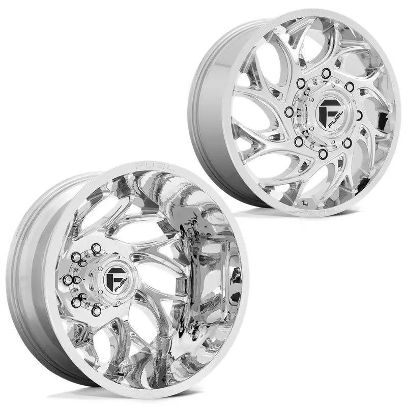 20X8.25 D740 Fuel Runner Chrome Pre-11 Gm Pre-19 Dodge Dually Wheels 8X6.5 Set Of 6 (Fits Stock Up To 285 Tire) 1
