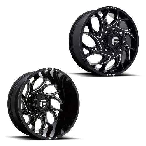 20X8.25 D741 Fuel Runner Black Milled Pre-19 Dodge Dually Wheels 8X6.5 Set Of 6 (Fits Up To 12.50 Tire) 1