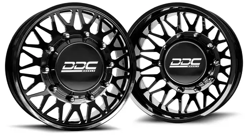 20X8.25 Ddc Mesh Black Milled 11-Up Gm Forged Dually Wheels 8X210 Set Of 6 (Lug Nuts And Billet Lug Covers Included) Fits Up To 12.50 Tire 1