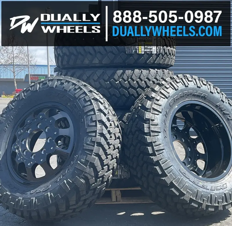 20X8.25 Ddc The Shield Gloss Black Ford F-450/F-550 Dodge 4500/5500 Dually Wheels 10X225 Set Of 6 (Lug Nuts Included) Fits Up To 12.50 Tire 2