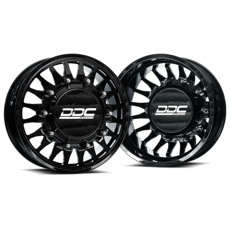 20X8.25 Ddc The Spoke Gloss Black 11-Up Gm Forged Dually Wheels 8X210 Set Of 6 (Lug Nuts Included) Fits Stock Up To 295 Tire 1