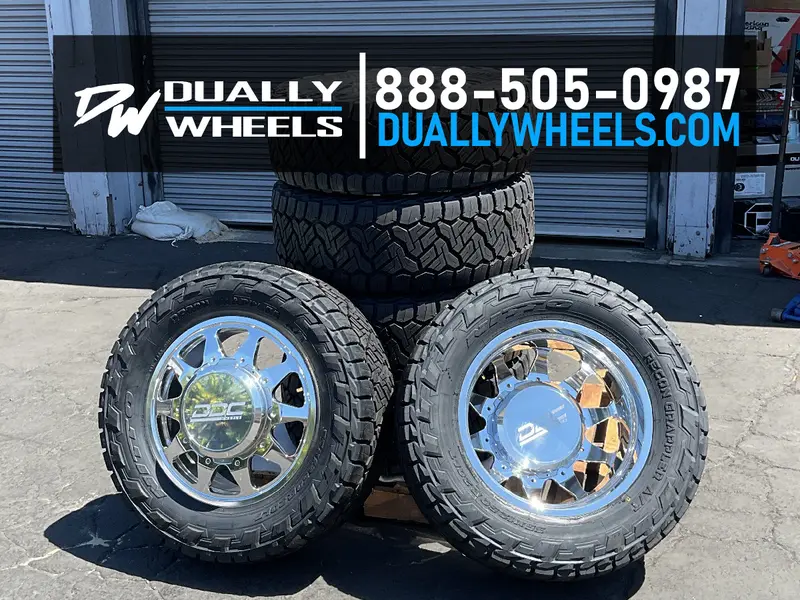 20X8.25 Ddc The Ten Polished 99-04 Ford Forged Dually Wheels 8X170 Set Of 6 (Lug Nuts/Billet Lug Covers Incl) Fits Up To 12.50 Tire 2