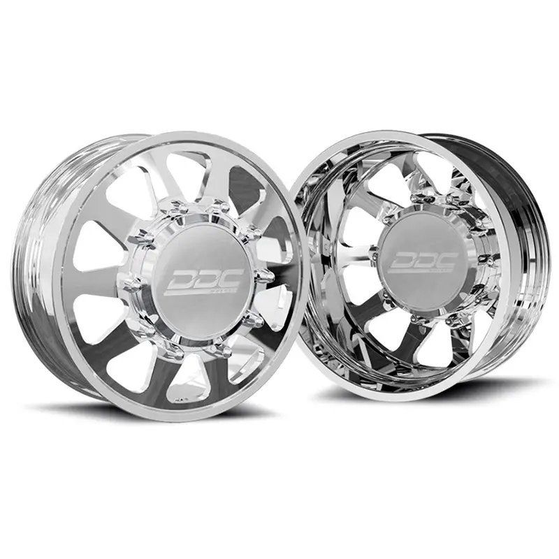20X8.25 Ddc The Ten Polished Pre-11 Gm Pre-19 Dodge Pre-99 Ford Forged Dually Wheels 8X6.5 Set Of 6 (Lowered Fitment - Lug Nuts And Billet Lug Covers Included) 1