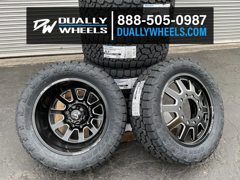 20X8.25 Ff09d Fuel Forged Matte Blk Mill 11-Up Gm Dually Wheels 8X210 Set Of 6 (Fits Up To 12.50 Tire) 2