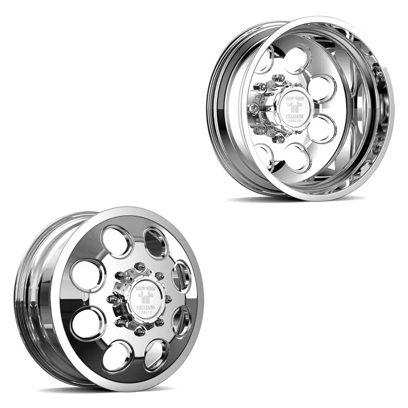 20X8.25 Freedom Forged Ff01 Founder Polished 05-Up Ford 19-Up Dodge Dually Wheels 8X200 Set Of 6 (Fits Up To 12.50 Tire) 1
