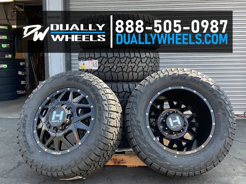 20X8.25 Hostile H402 Diablo Satin Black Pre-11 Gm Pre-19 Dodge Dually Wheels 8X6.5 Set Of 6 (Fits Up To 12.50 Tire) 2