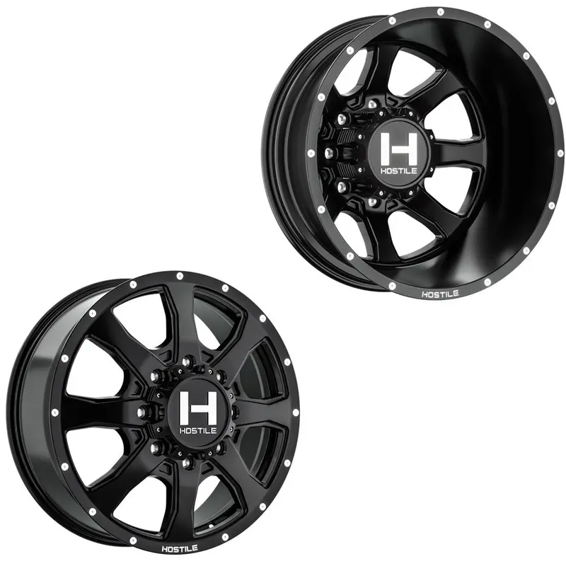 20X8.25 Hostile H403 Kodiak 05-Up Ford 19-Up Dodge Dually Wheel 8X200 Set Of 6 (Fits Up To 12.50 Tire) 1